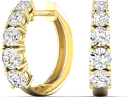 Everlee Graduated Lab Diamond Hoop Round in 14K Gold