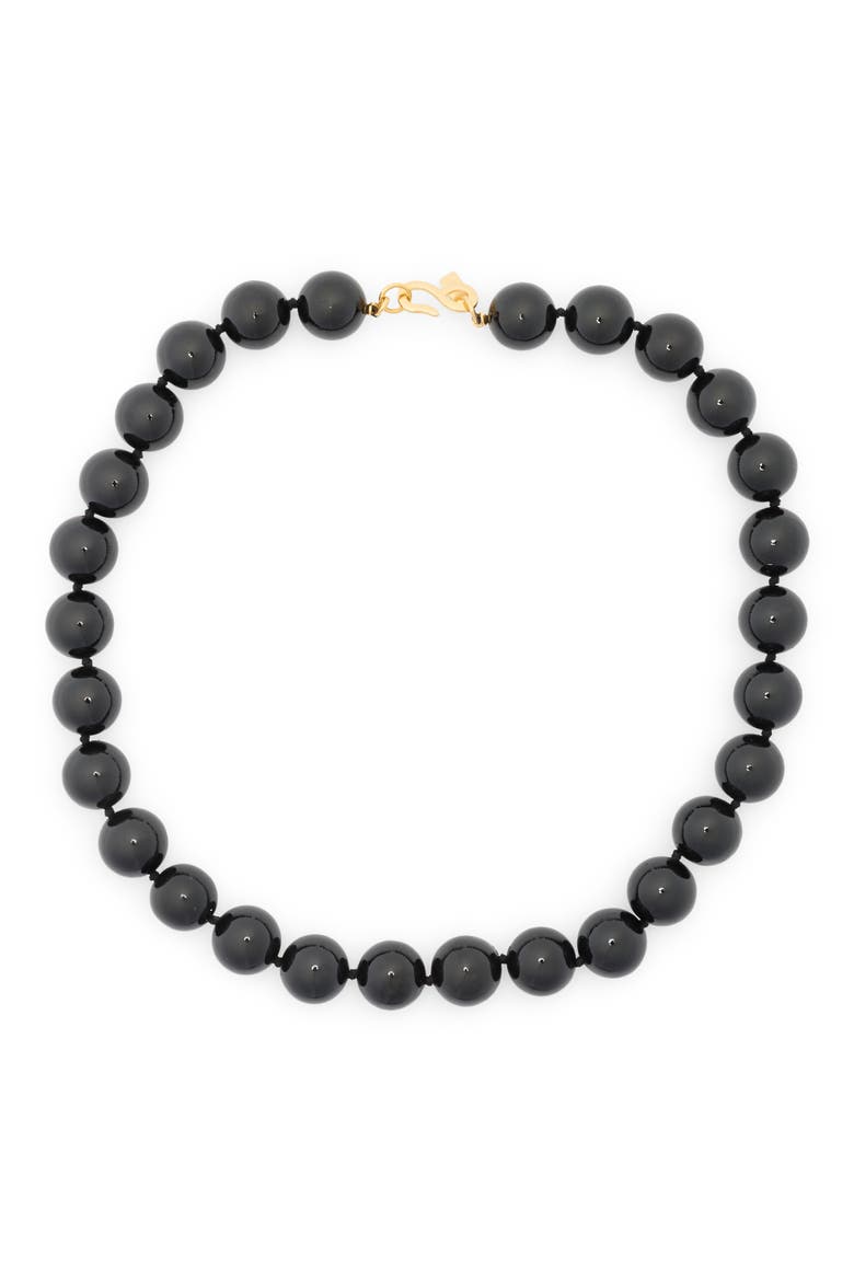 Black Beaded Necklace, Main, color, BLACK