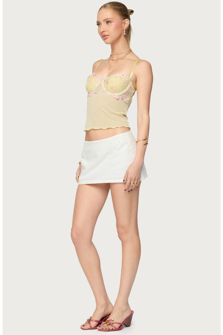 Embroidered Cutout Bustier Camisole, Alternate, color, YELLOW