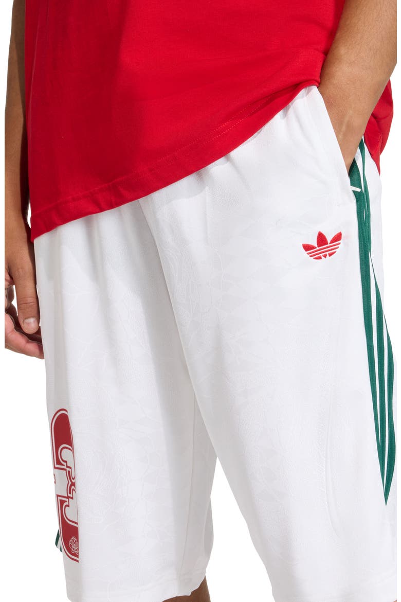 The Shorts Roses Drawstring Soccer Shorts, Alternate, color, WHITE/ COLLEGIATE GREEN/
