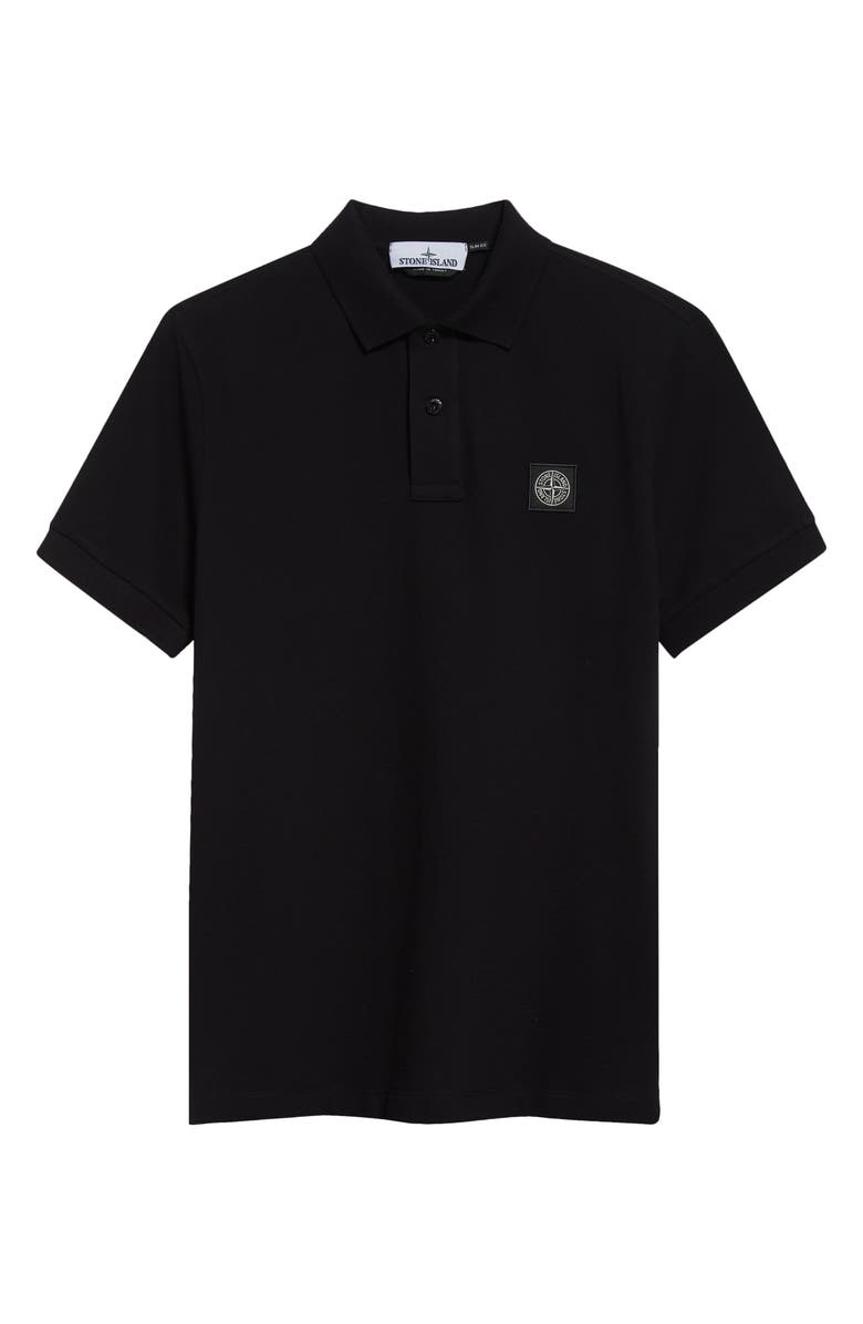 Stone Island 2SC18 Slim Fit Piqué Polo, Alternate, color, V0029 Black