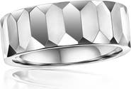 Metallo Men's Faceted Tungsten Ring