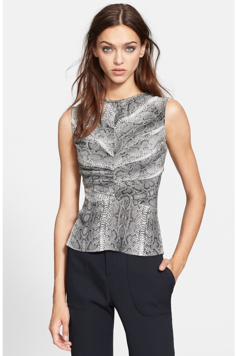 Python Print Silk Top, Main, color, GREY
