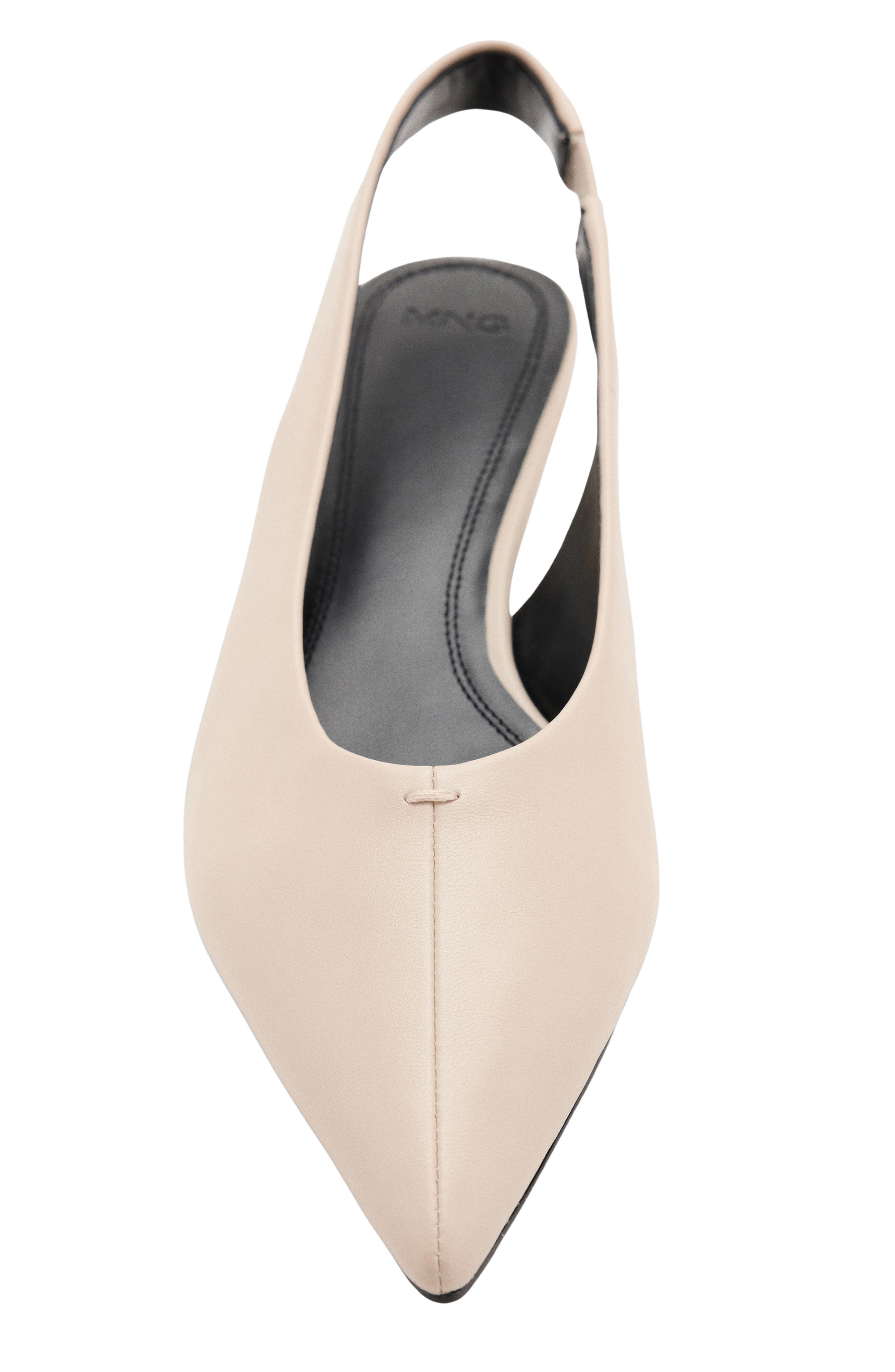 Faux Leather Pointed Toe Slingback Pump, Alternate, color, ECRU
