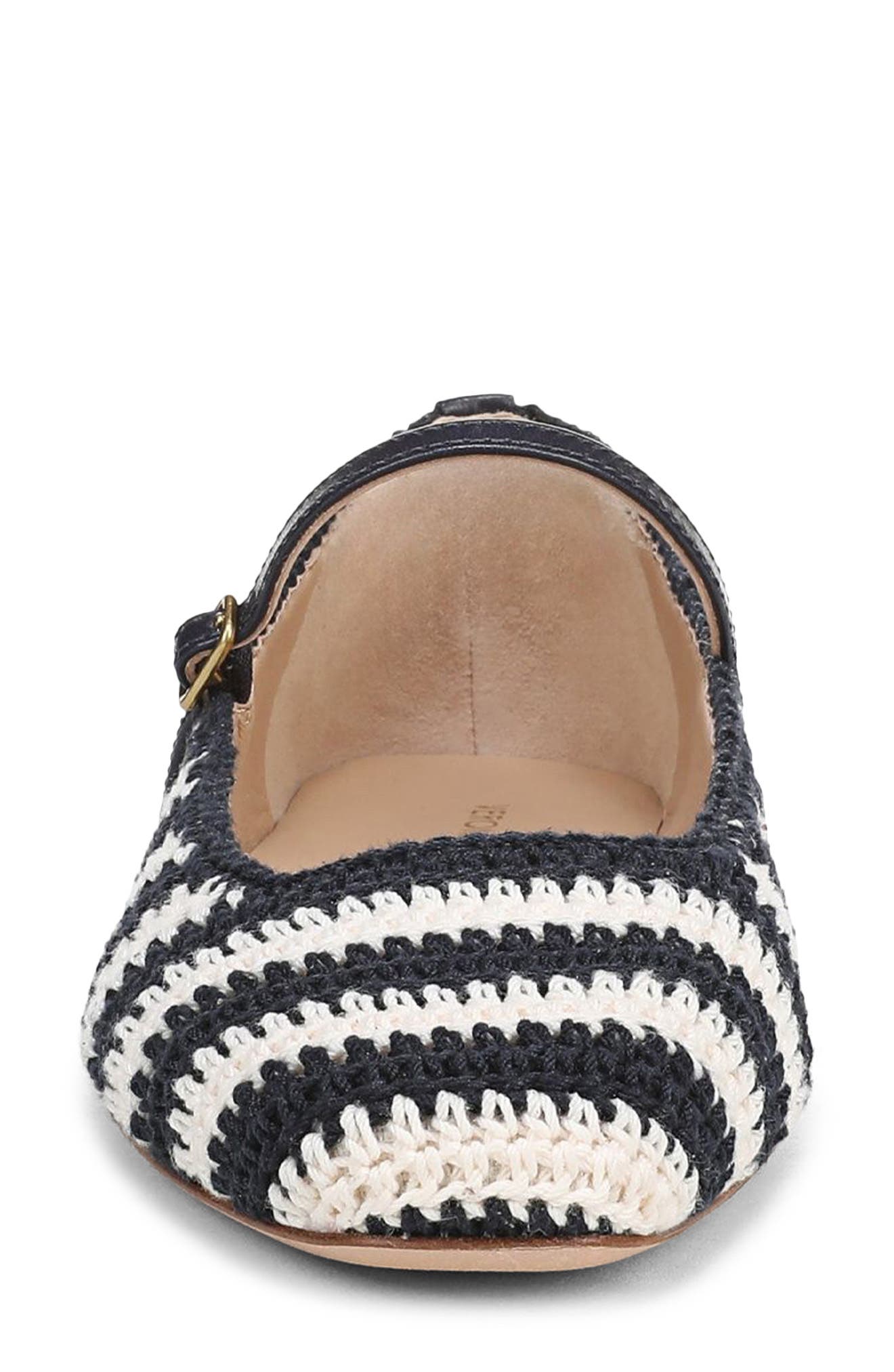 Veronica Beard Ellie Crochet Flat, Alternate, color, Navy/ Ecru