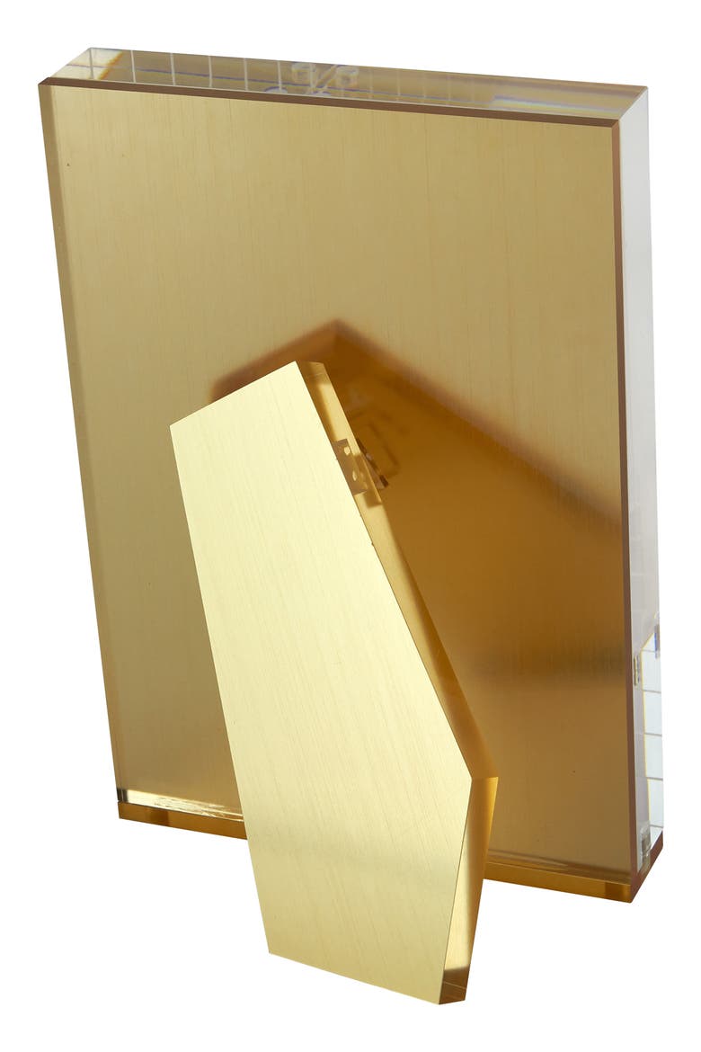 Lucite Easel 5" x 7" Picture Frame, Alternate, color, GOLD