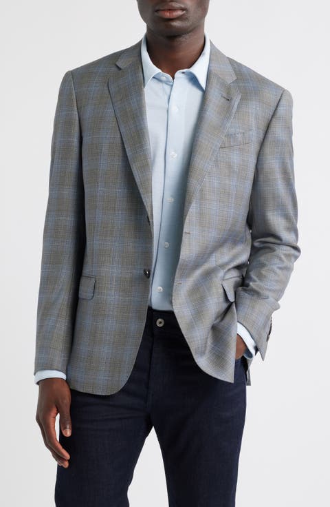 ジャケット・アウター EMPORIO ARMANI - velor check coat Emporio Armani Men's Mini-Check Printed Velvet Blazer