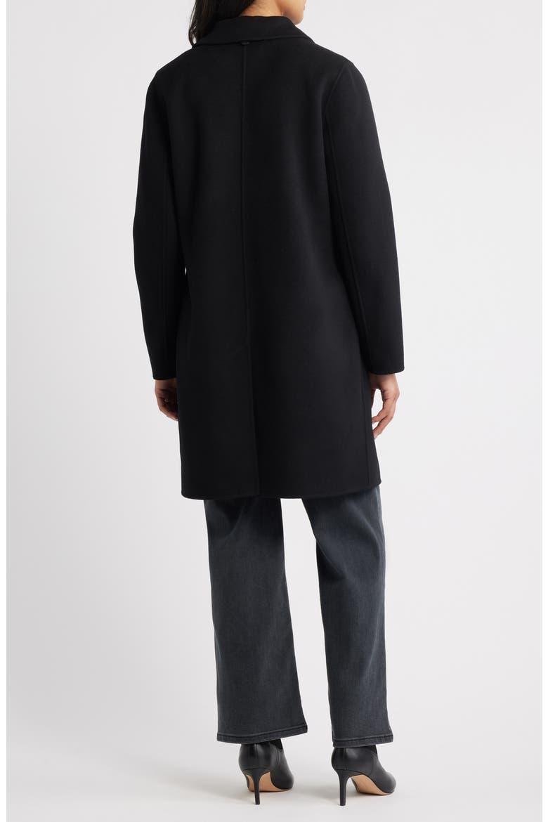 Wool Blend Coat with Removable Scarf, Alternate, color, BLACK