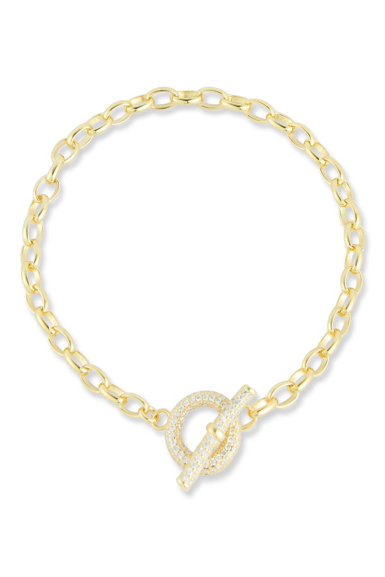 Cubic Zirconia Toggle Bracelet, Main, color, GOLD