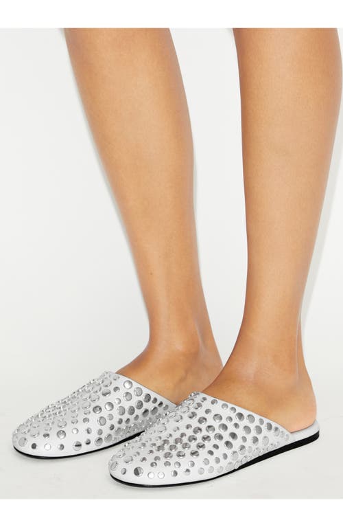Tory Burch Studded Leather Mules In Silver