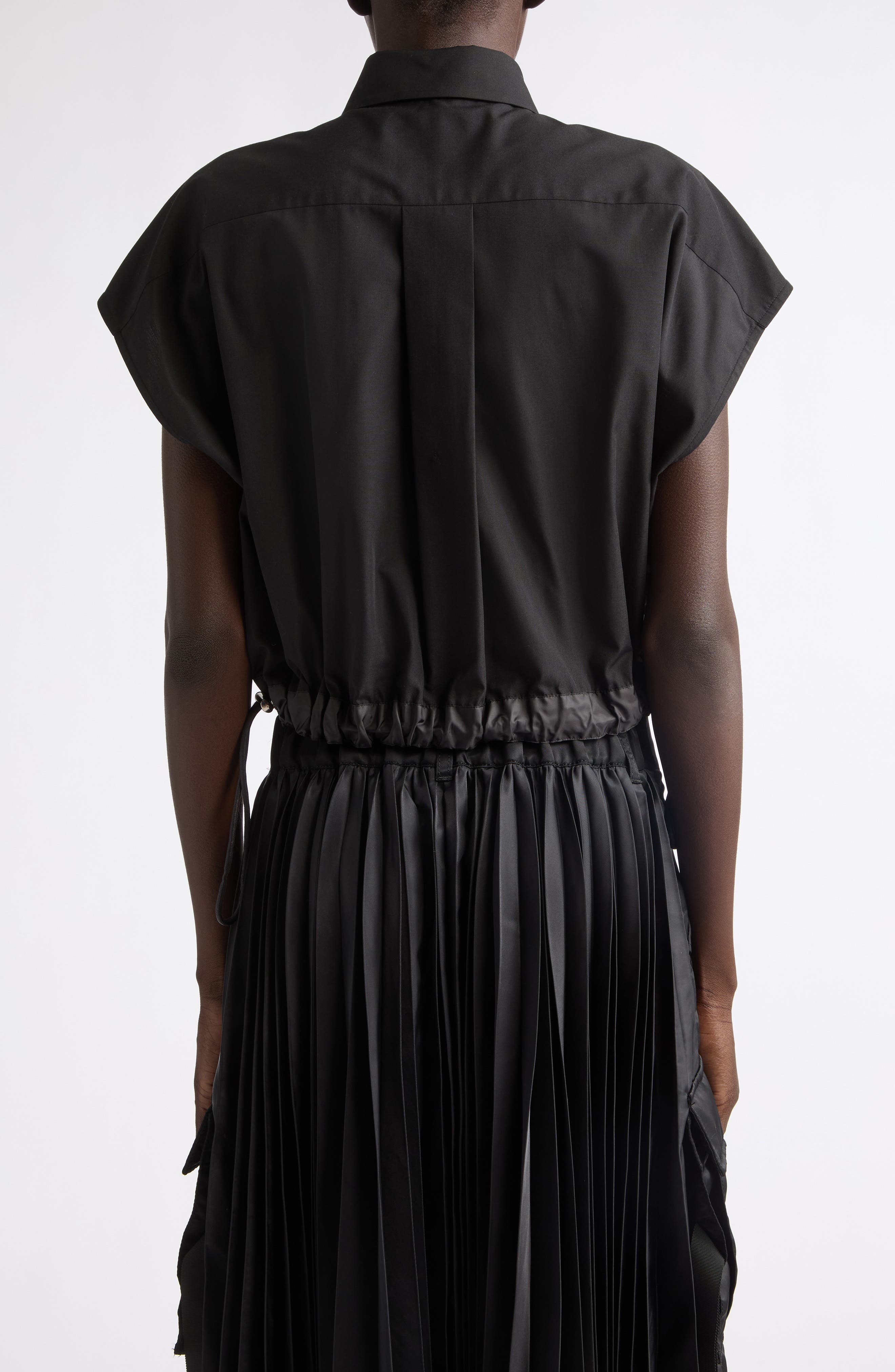 Sacai Crop Poplin Shirt (Women) | Nordstrom