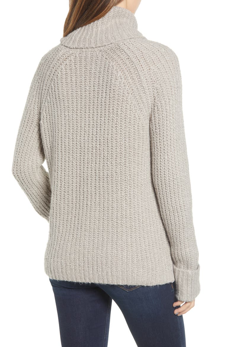 Cozy Turtleneck Sweater, Alternate, color, GREY PALOMA