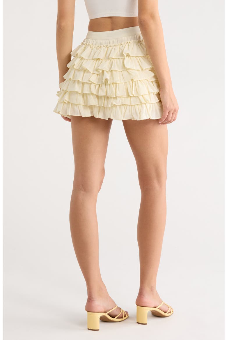 Danfy Tiered Ruffle Cotton Shorts, Alternate, color, CREAM