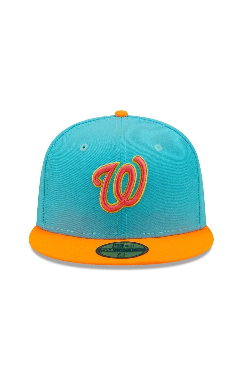 New Era Men's New Era Blue/Orange Washington Nationals Vice Highlighter 59FIFTY Fitted Hat, Alternate, color, 