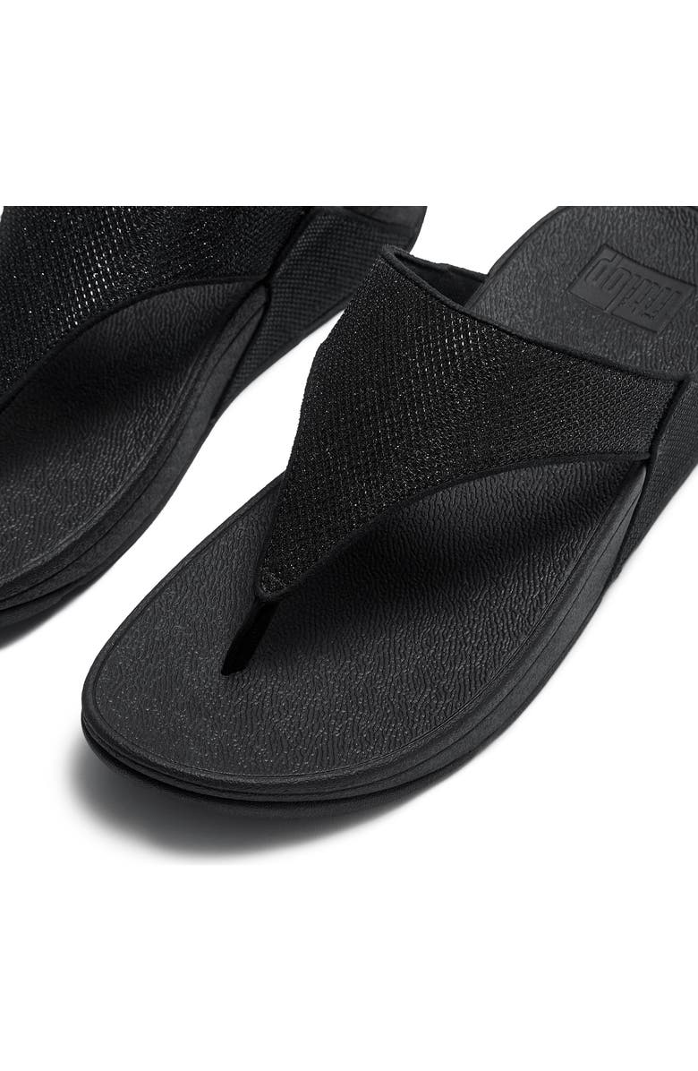 FitFlop Lulu Shimmerglitz Toe Post Sandal, Alternate, color, Black