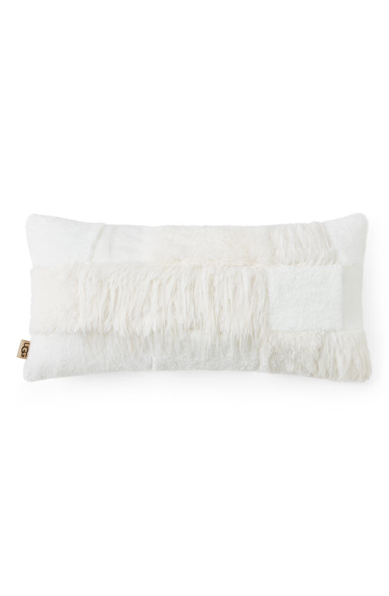 UGG<sup>®</sup> Corben Faux Fur Accent Pillow, Main, color, Snow