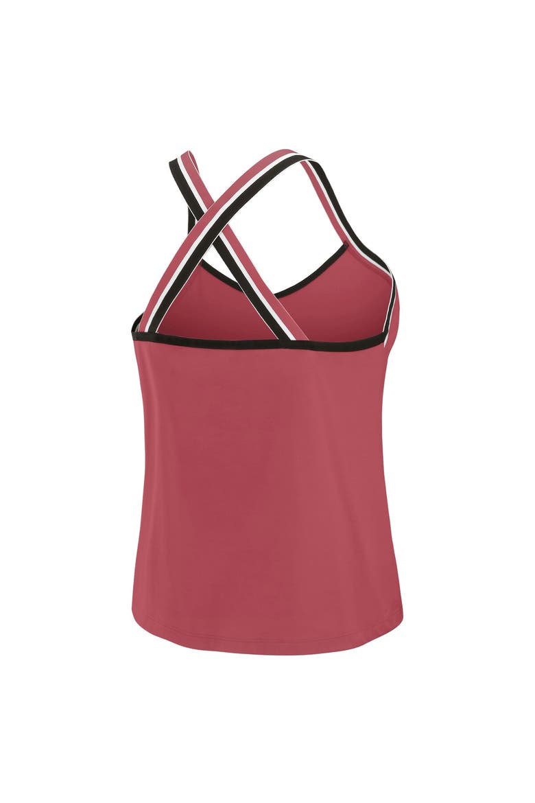 Women's WEAR by Erin Andrews Cardinal Arizona Cardinals Cross Strap Tri-Blend Tank Top, Alternate, color, Cardinal