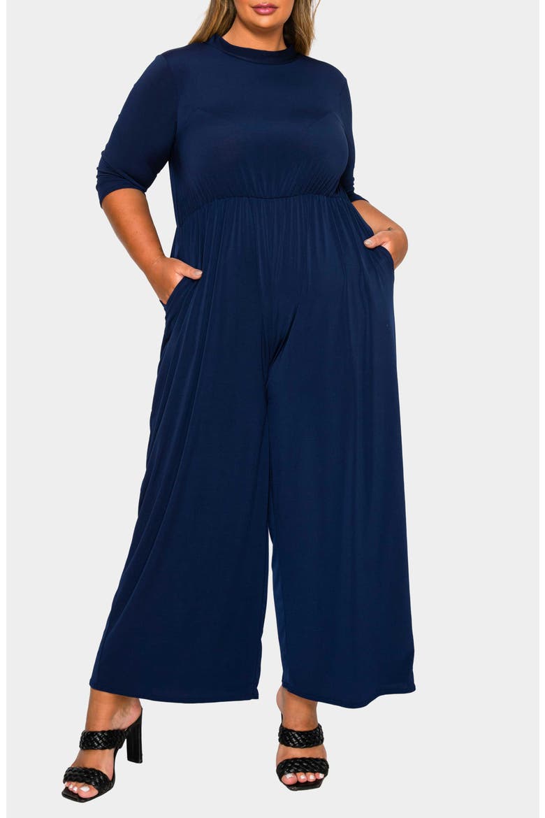 Summer Wide Leg Jumpsuit, Alternate, color, NAVY