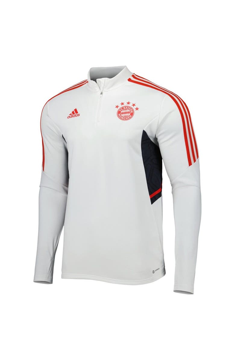 adidas Men's adidas White Bayern Munich Team Training AEROREADY Quarter-Zip Top, Alternate, color,