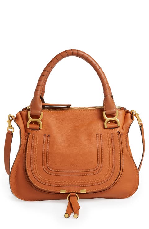 Medium Marcie Calfskin Leather Satchel