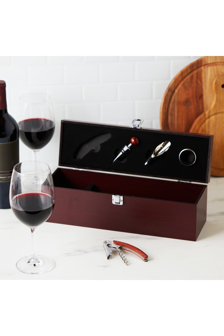 Cherry 1-Bottle Accessory Gift Set, Alternate, color, Wood