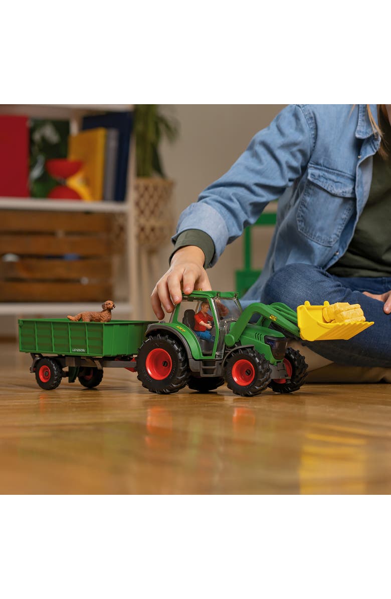Schleich Tractor With Trailer, Farm Work Figurine Playset, Alternate, color, Multicolored