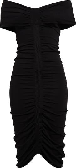 【Alexander Wang】Off-the-shoulder dress with ruches ALEXANDER WANG - Off-the-shoulder dress with ruches | Leam