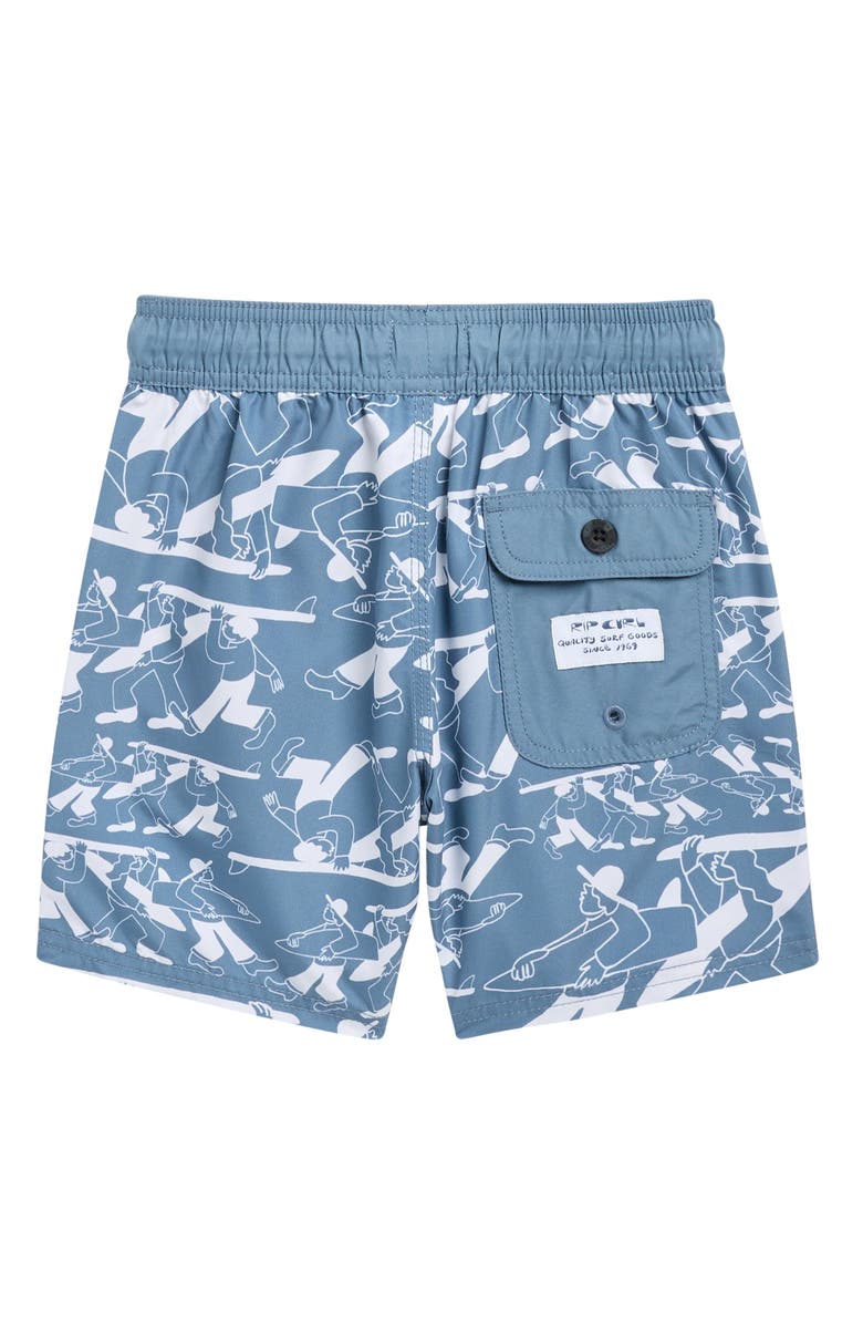 Rip Curl Kids' Printed Swim Trunks, Alternate, color, Bluefin