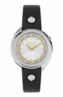 VERSUS Versace Tortona Leather Strap Watch, 38mm