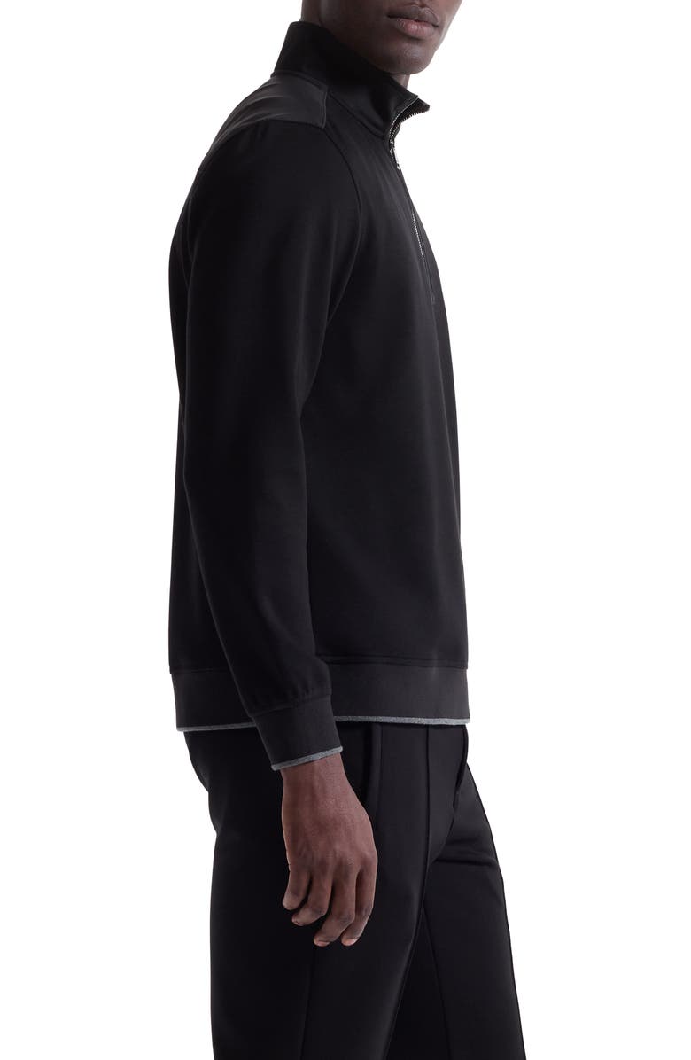 Bugatchi Soft Touch Quarter Zip, Alternate, color, Black