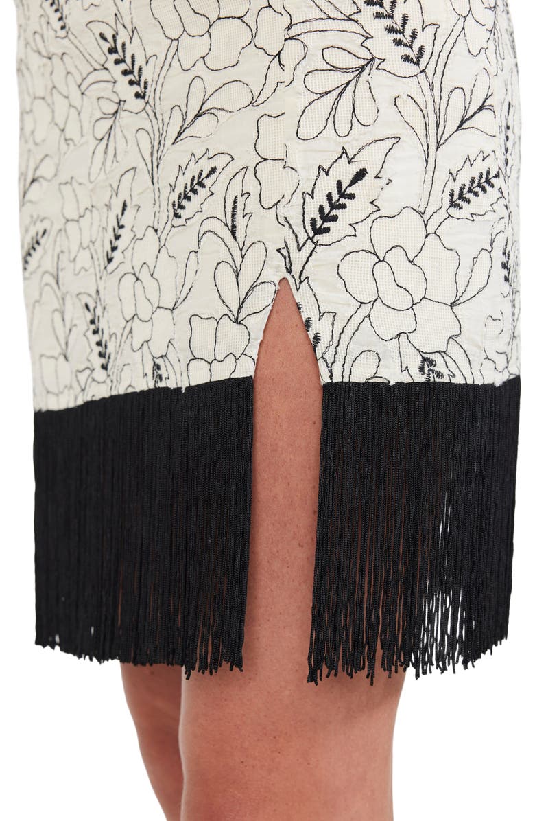 Eddy Avery Embroidered Fringe Mini Dress, Alternate, color,