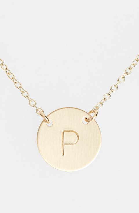 14k-Gold Fill Anchored Initial Disc Necklace