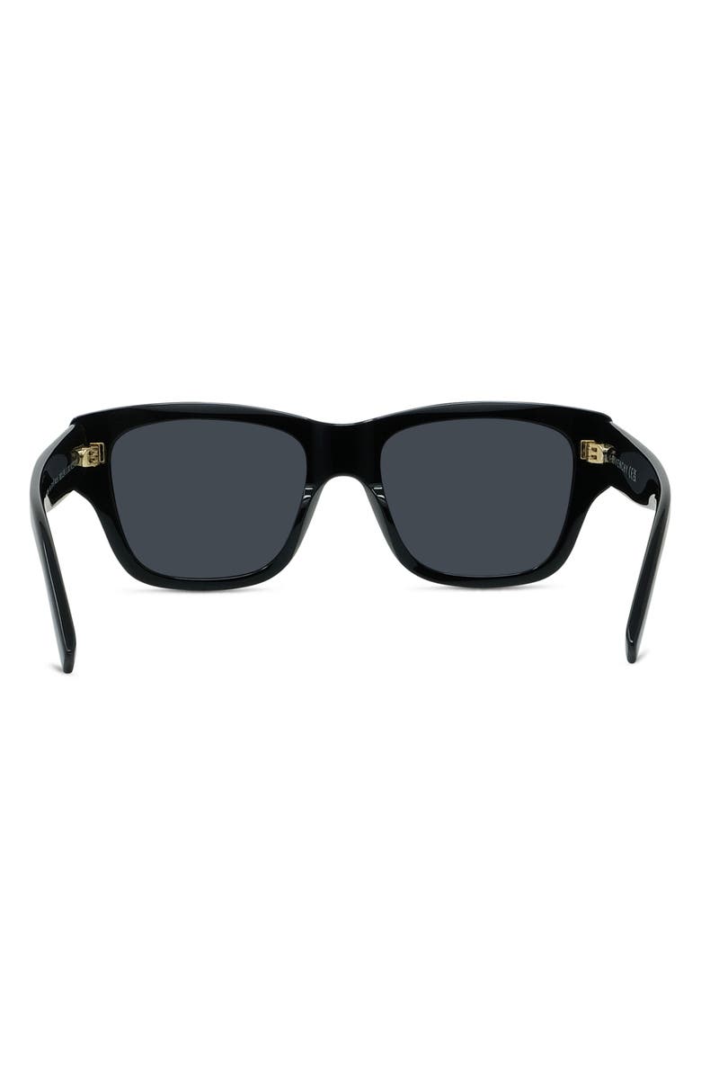 Givenchy City 53mm Geometric Sunglasses, Alternate, color, Shiny Black / Smoke