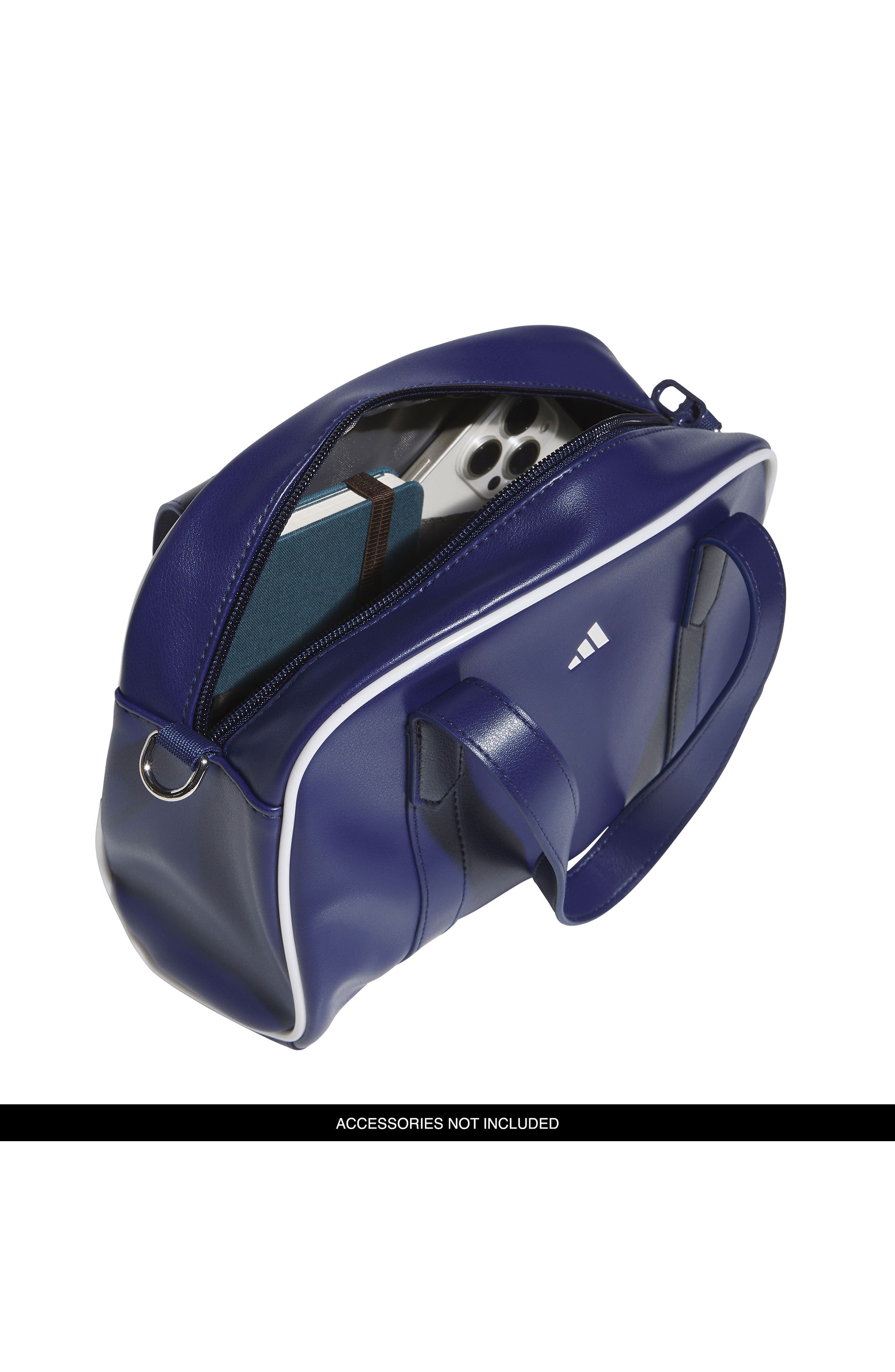 adidas Crossbody Bag with Mini Pouch, Alternate, color, Dark Blue/ White/ Silver