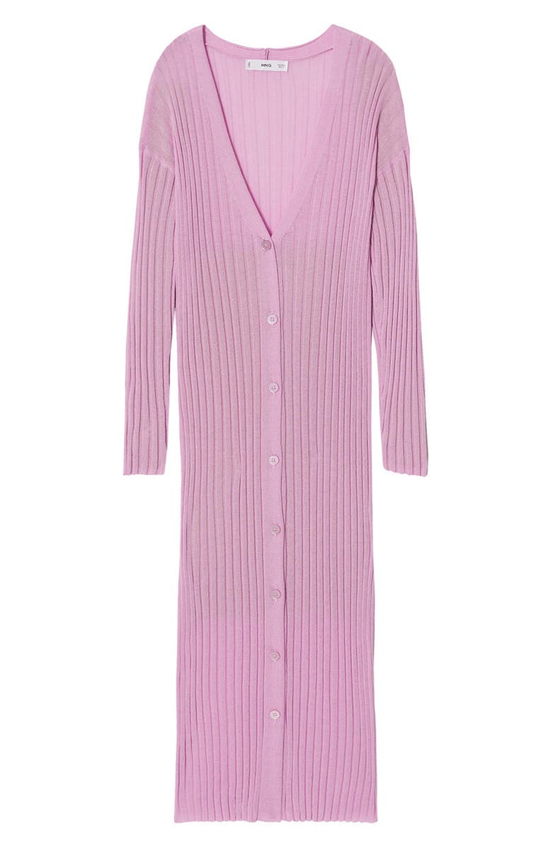 MANGO Long Rib Knit Cardigan, Alternate, color,