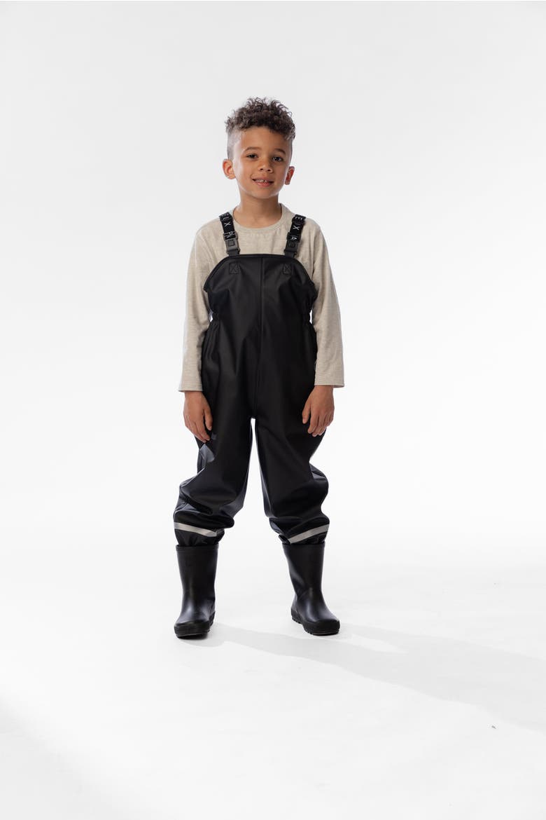 Rain Adjustable Suspender Reflective Ankle Overalls, Alternate, color, Black