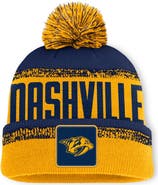 FANATICS Men's Fanatics Gold/Navy Nashville Predators Fundamentals Thrive Cuffed Knit Hat with Pom