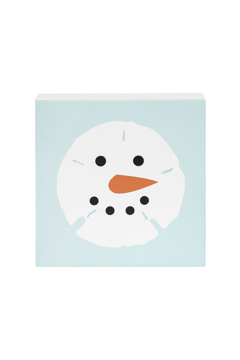 Snowman Sand Dollar Christmas Shelf Sitter Centerpiece, Main, color, Green