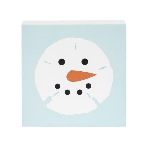 Snowman Sand Dollar Christmas Shelf Sitter Centerpiece