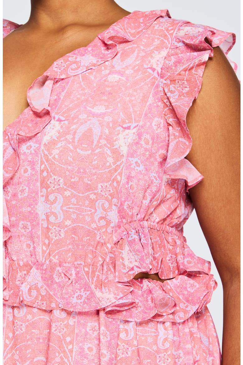 Fiorentina Frill Cutout Maxi Dress, Alternate, color, PRINT
