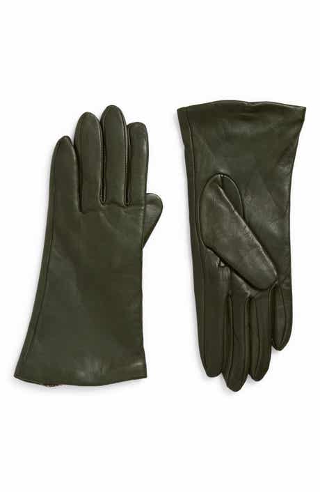 Nordstrom Cashmere Lined Leather Touchscreen Gloves