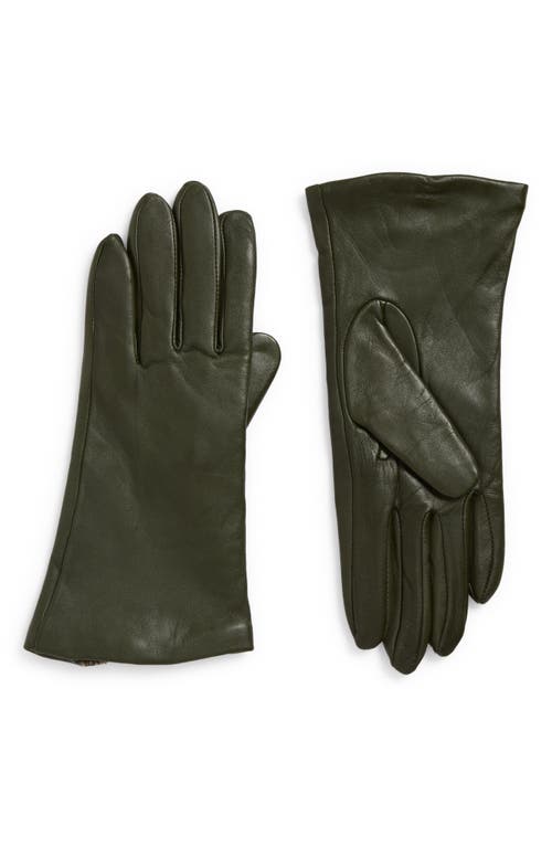 Nordstrom Cashmere Lined Leather Touchscreen Gloves In Green