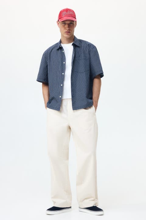 Loose Fit Cotton Canvas Trousers