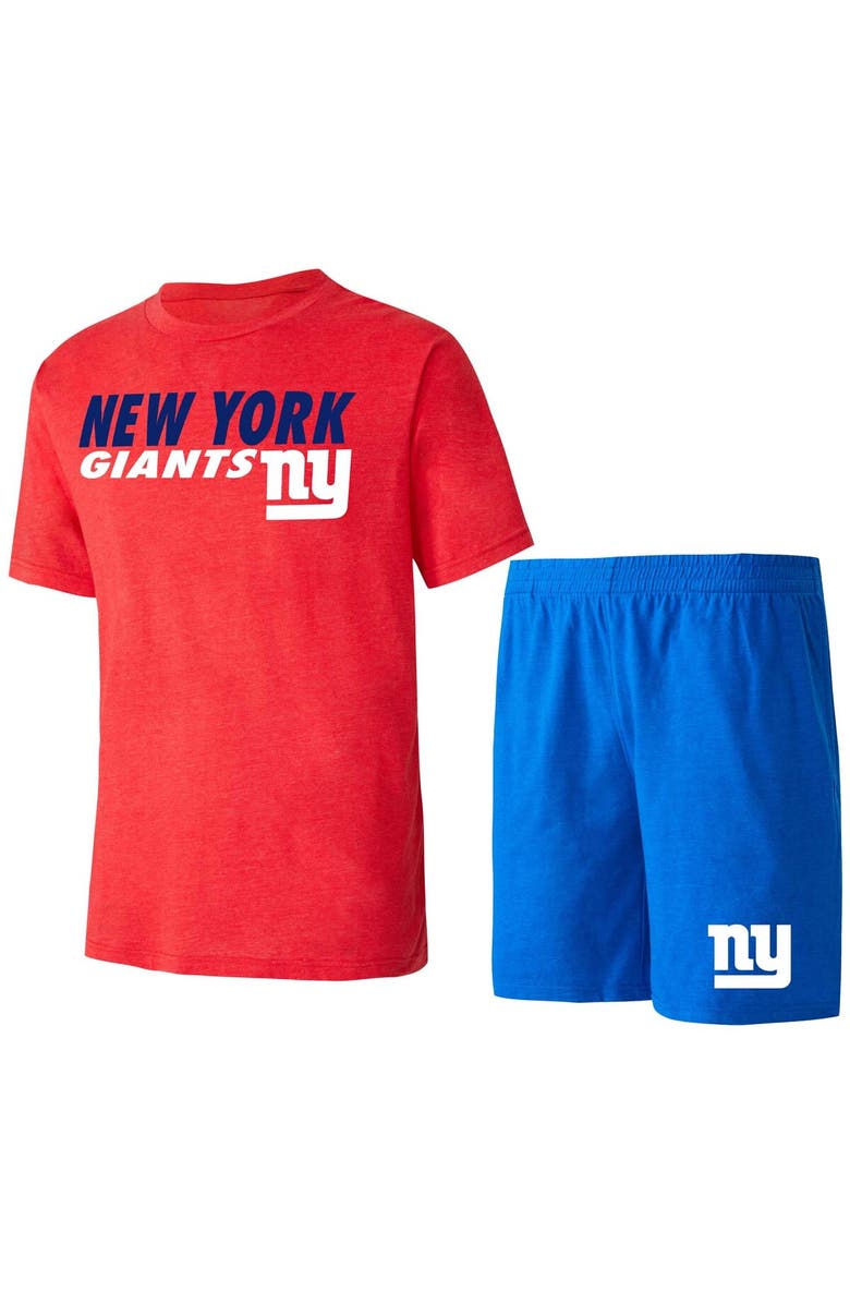 CONCEPTS SPORT Men's Concepts Sport Royal/Red New York Giants Meter T-Shirt & Shorts Sleep Set, Main, color, 