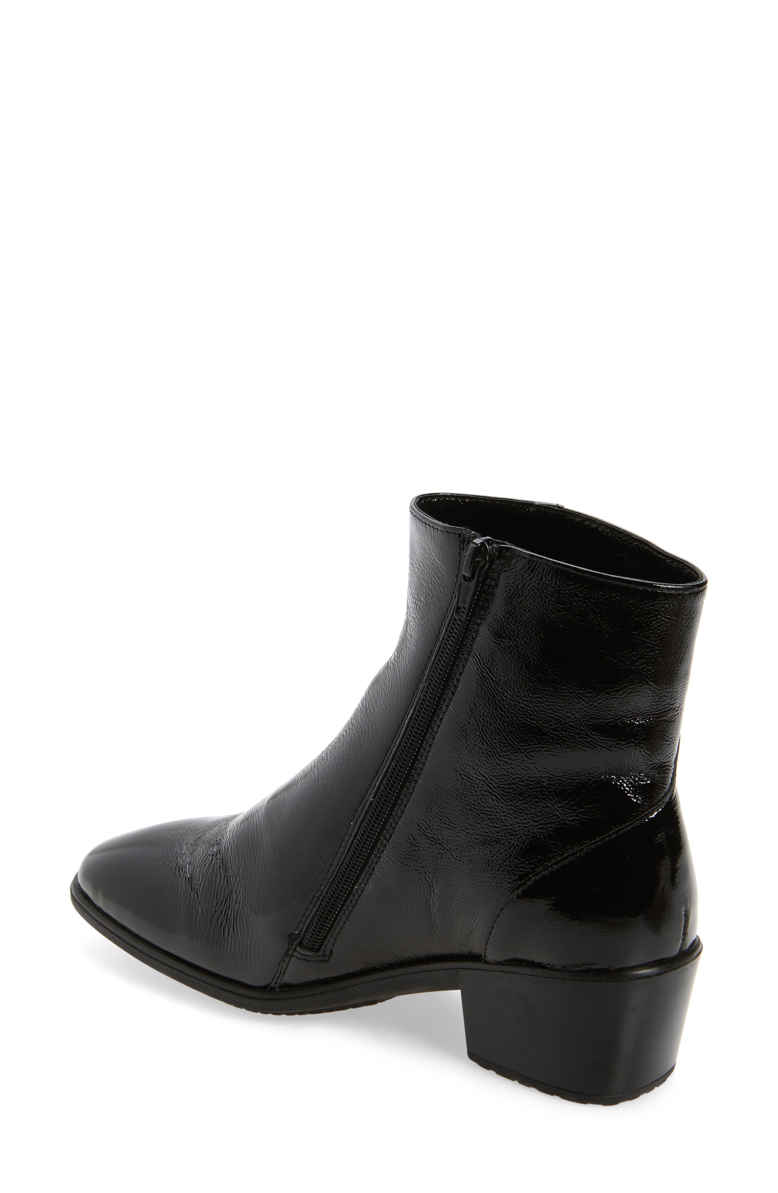 Naot Goodie Zip Boot, Alternate, color, Black Crinkle Patent Leather