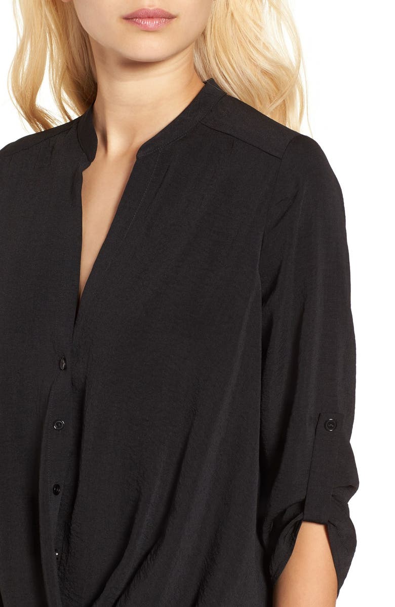 All in Favor Twist Front Woven Shirt, Alternate, color, 