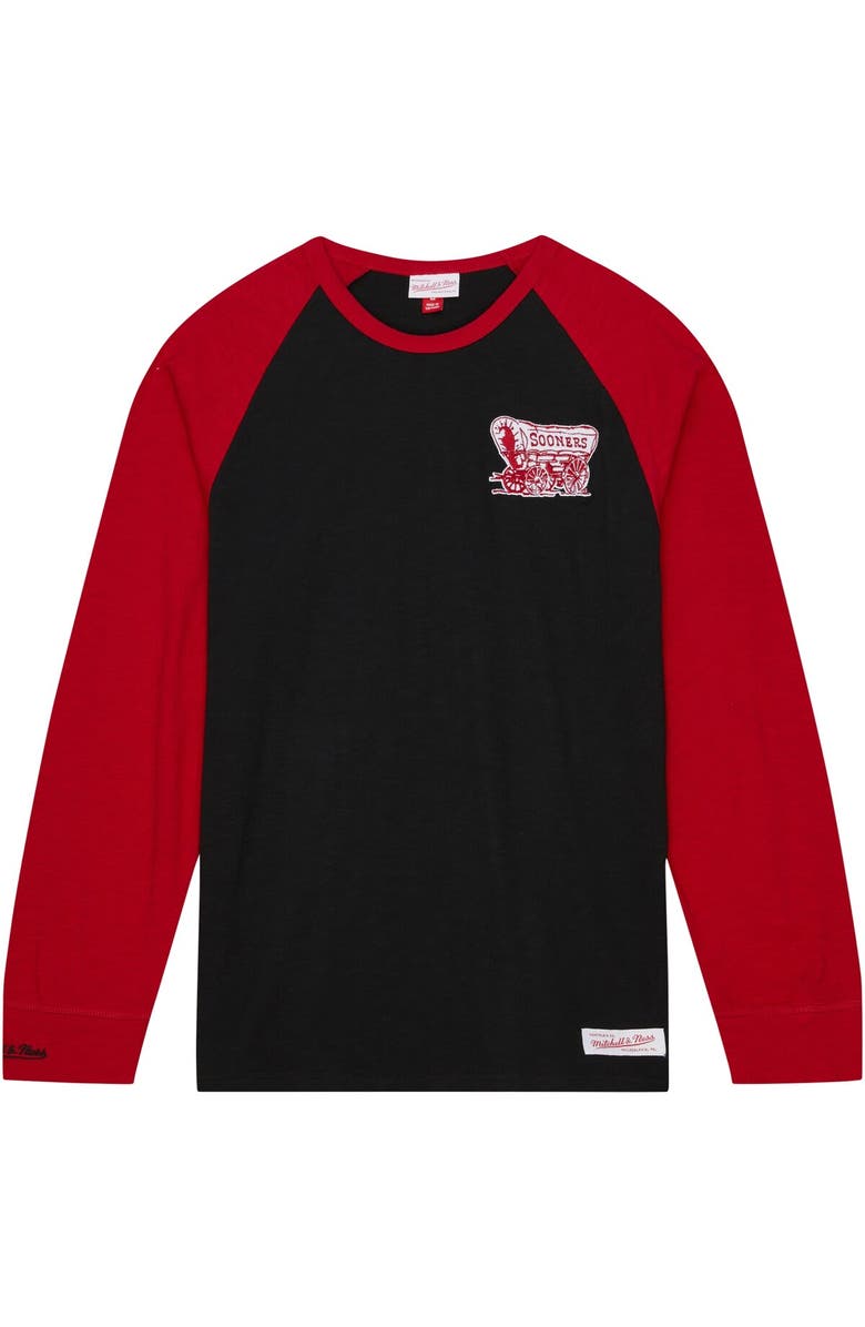 Mitchell & Ness Men's Mitchell & Ness Black Oklahoma Sooners Legendary Slub Raglan Long Sleeve T-Shirt, Alternate, color, Black