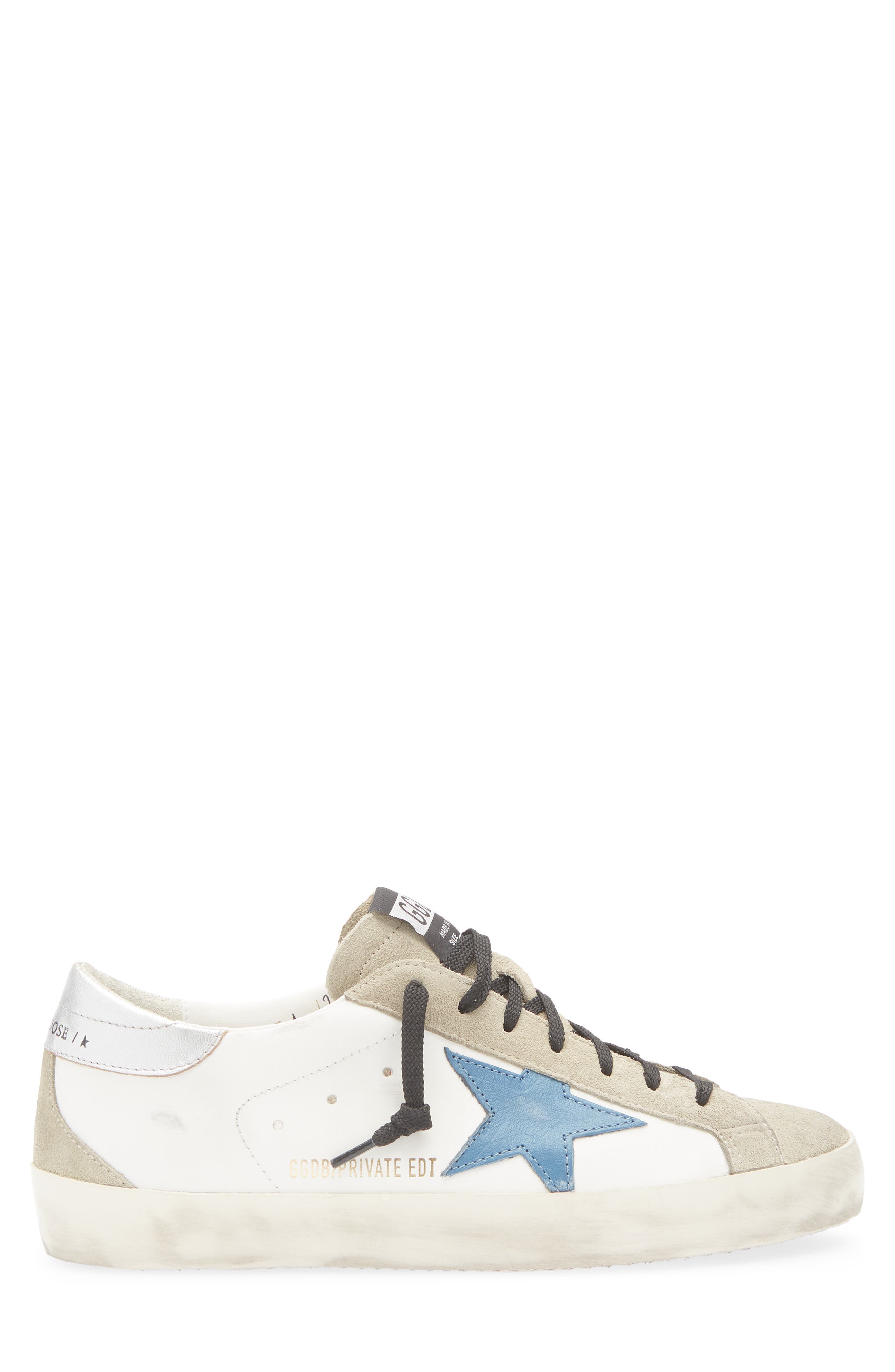 Golden Goose Super-Star Sneaker, Alternate, color, White/Gray/Silver Blue