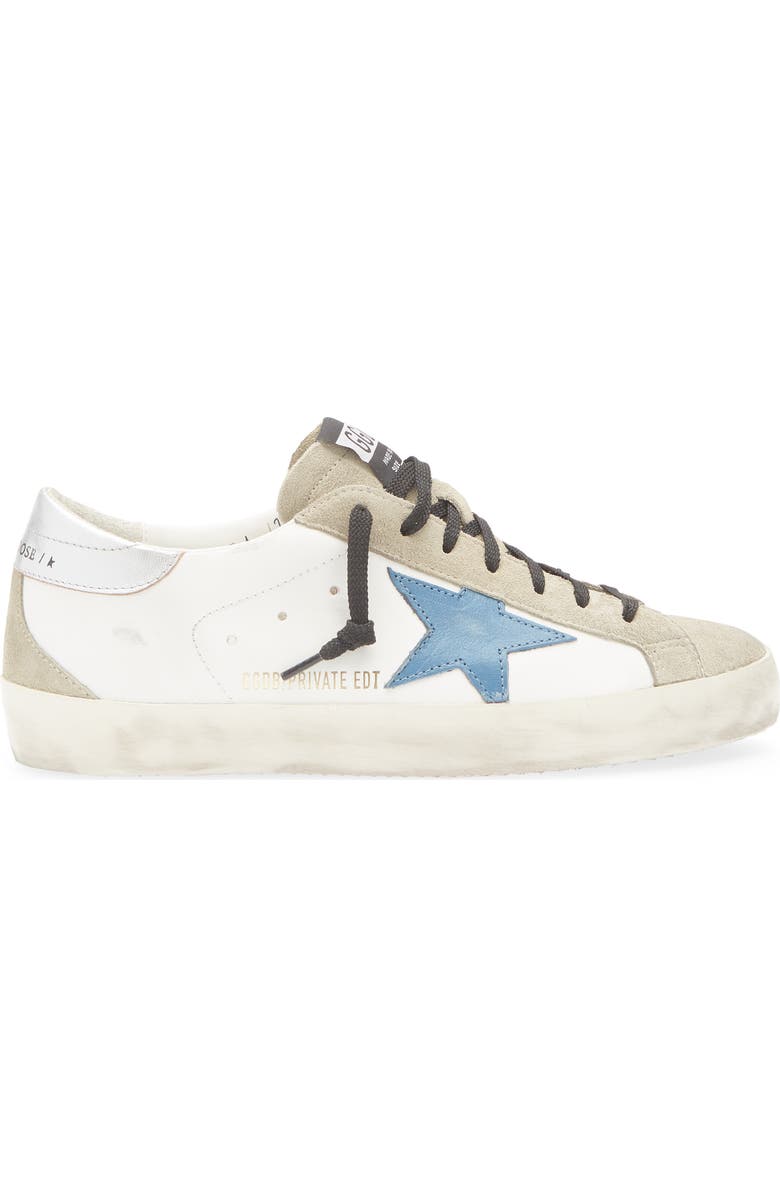 Golden Goose Super-Star Sneaker, Alternate, color, White/Gray/Silver Blue