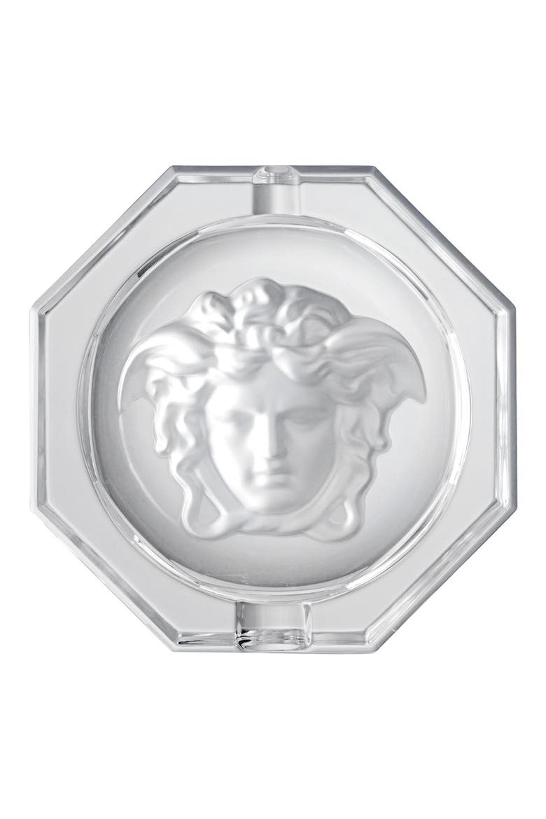 Medusa Lumiere Large Glass Ashtray, Main, color, CLEAR